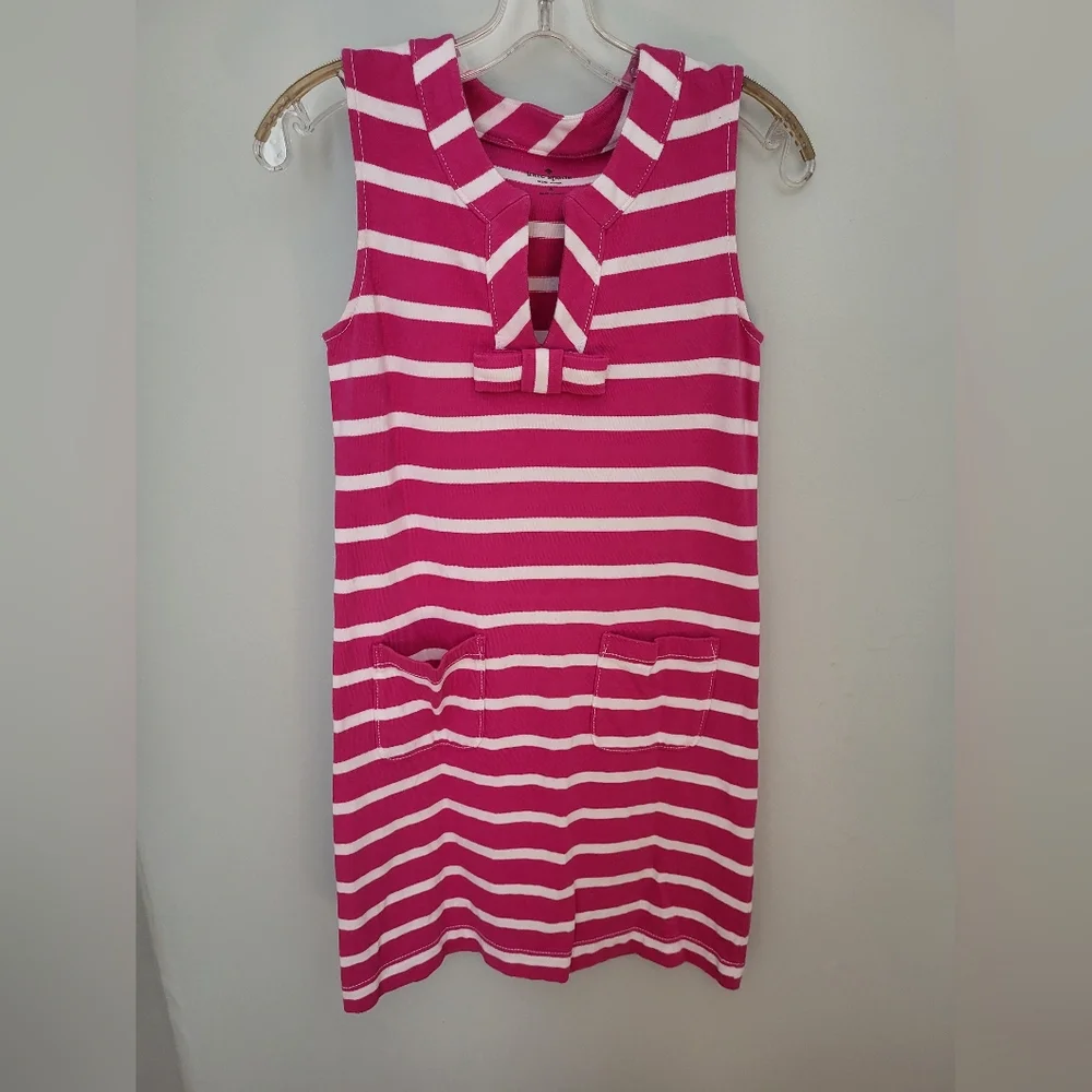 Kate Spade Tropez Rio Striped Sleeveless Bow Pockets‎ Knee Dress Pink Small